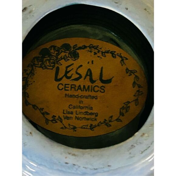 Lesal Ceramics Lisa Lindberg Nortwick Beautiful Rose Plate Bowl 8” - Picture 4 of 4